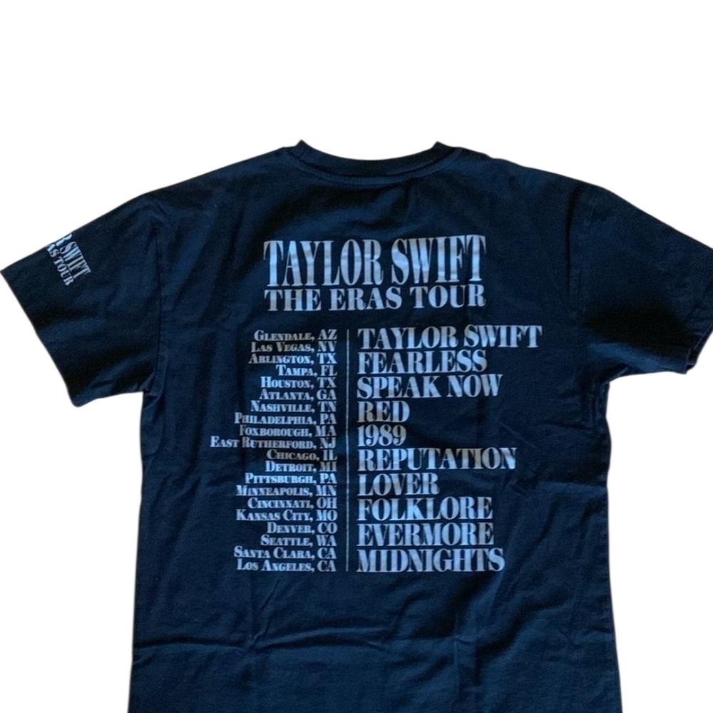 Taylor Swift The Eras Tour Black Graphic Tee Official Merch Grid Photos Women M - Picture 3 of 11
